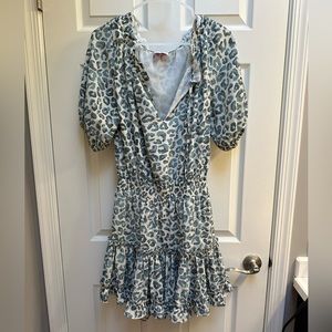 Buddy Love White/Blue Animal Print Dress - Size Small